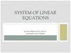 System of linear equations. Lecture 4-5