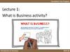Business activity. (Lecture 1)