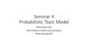Seminar 4. Probabilistic Topic Model