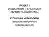 Физиология и биохимия растительной клетки. Вторичные метаболиты (вещества вторичного происхождения)