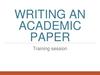 Writing an academic paper. Training on structure