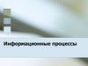 Информационные процессы. Понятие «информационные процессы»