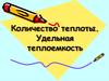 Количество теплоты. Удельная теплоемкость