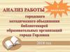 Анализ работы городского методического объединения библиотекарей образовательных организаций города Горловка