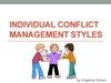 Individual Conflict Management Styles