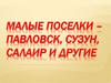 Малые поселки – Павловск, Сузун, Салаир