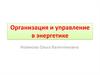Организация и управление в энергетике