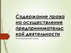 Содержание права на осуществление предпринимательской деятельности