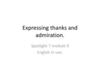 Expressing thanks and admiration