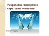 Разработка экспортной стратегии компании