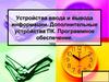 Устройства ввода и вывода информации. Дополнительные устройства ПК. Программное обеспечение
