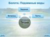 Болота. Подземные воды