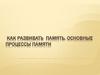 Как развивать память. Основные процессы памяти