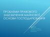 Проблеми правового забезбечення майнової основи господарювання