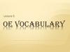 Oe vocabulary. Lecture 5