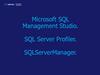 Microsoft SQL Management Studio. SQL Server Profiler. SQL Server Manager. (Лекція 2)