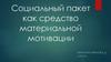 Социальный пакет, как средство материальной мотивации