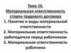 Материальная ответственность сторон трудового договора