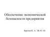 Обеспечение экономической безопасности предприятия
