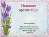 Название презентации. Шаблон