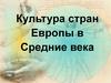 Культура стран Европы в XVI-XVII вв