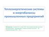 Теплоэнергетические системы и энергобалансы промышленных предприятий