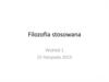Filozofia stosowana. Wykład 1