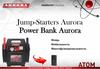 Jamp Starter Aurora. Power Bank Aurora. Компактные аккумуляторные пуско-зарядные устройства (ПЗУ)