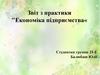 Звіт з практики "Економіка підприємства"