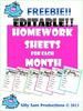 Homework Sheets for eac hMonth
