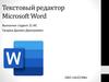 Текстовый редактор Microsoft Word