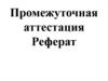 Промежуточная аттестация. Реферат