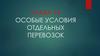 Особые условия отдельных перевозок