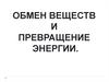 Обмен веществ и превращение энергии