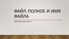 Файл. Полное и имя файла