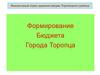 Финансовый отдел администрации Торопецкого района. Формирование бюджета города Торопца
