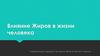 Влияние жиров в жизни человека. 9 класс
