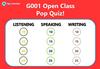 G001 Open Class Pop Quiz!