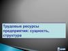 Трудовые ресурсы предприятия их сущность и структура