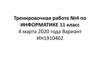 Тренировочная работа №4 по информатике. 11 класс