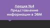 Представление информации в ЭВМ