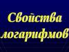 Свойства логарифмов