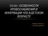Особенности кровоснабжения и иннервации ЧЛО в детском возрасте