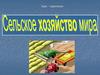 Сельское хозяйство мира. Растениеводство. Животноводство. Рыболовство
