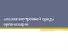 Анализ внутренней среды организации