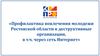 Профилактика вовлечения молодежи Ростовской области в деструктивные организации, в т.ч. через сеть Интернет