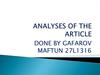 Analyses of the article