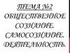 Общественное сознание. Самосознание. Деятельность