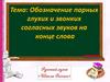 Обозначение парных глухих и звонких звуков на конце слова