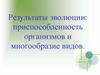 Результаты эволюции: приспособленность организмов и многообразие видов